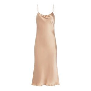 L'AGENCE Tan Satin Rosabella Silk Loop Slip Dress
